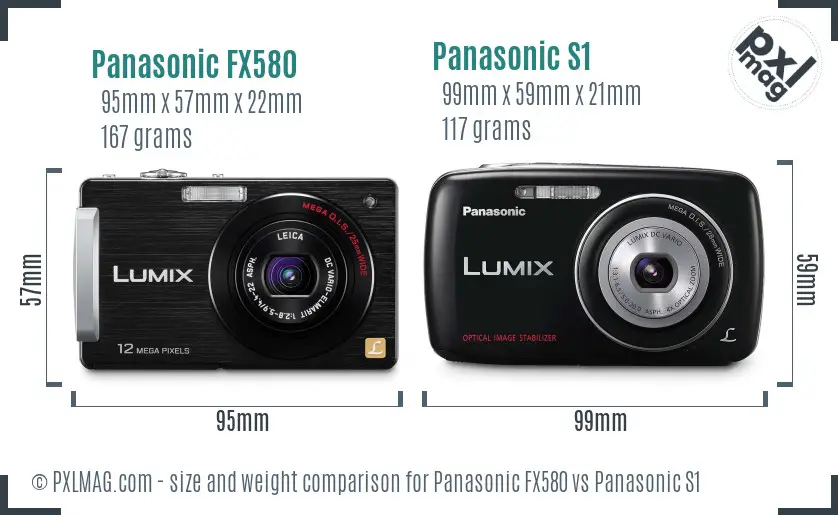 Panasonic FX580 vs Panasonic S1 size comparison