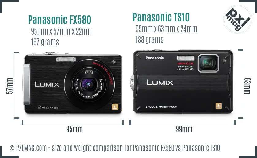 Panasonic FX580 vs Panasonic TS10 size comparison