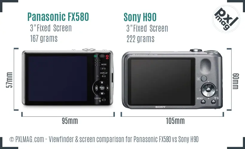 Panasonic FX580 vs Sony H90 Screen and Viewfinder comparison Panasonic FX580 vs Sony H90 Screen and Viewfinder comparison