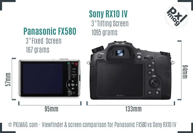 Panasonic FX580 vs Sony RX10 IV Screen and Viewfinder comparison Panasonic FX580 vs Sony RX10 IV Screen and Viewfinder comparison