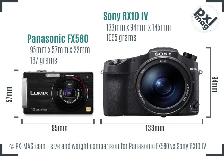 Panasonic FX580 vs Sony RX10 IV size comparison Panasonic FX580 vs Sony RX10 IV size comparison