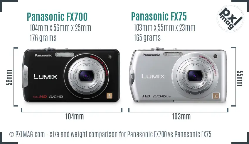 Panasonic FX700 vs Panasonic FX75 size comparison