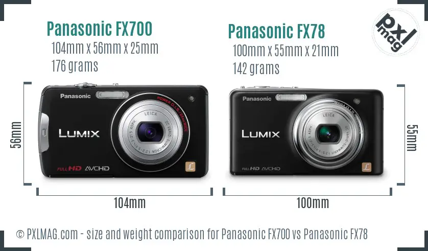 Panasonic FX700 vs Panasonic FX78 size comparison