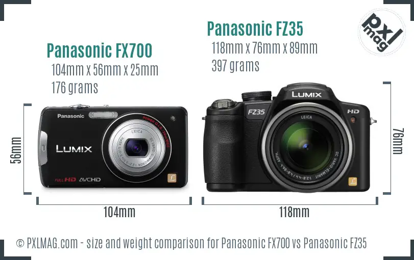 Panasonic FX700 vs Panasonic FZ35 size comparison