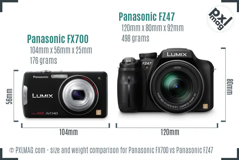 Panasonic FX700 vs Panasonic FZ47 size comparison