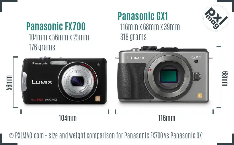 Panasonic FX700 vs Panasonic GX1 size comparison