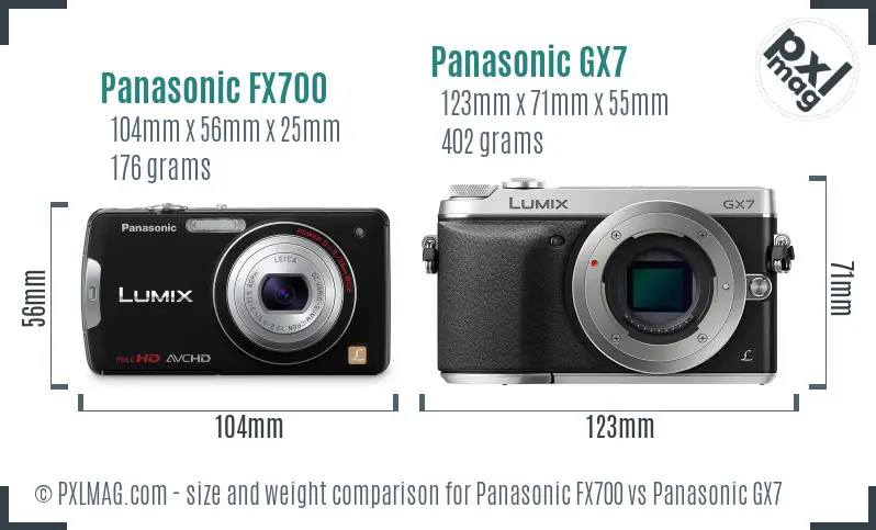 Panasonic FX700 vs Panasonic GX7 size comparison