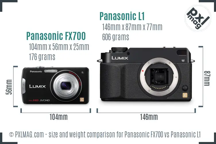 Panasonic FX700 vs Panasonic L1 size comparison