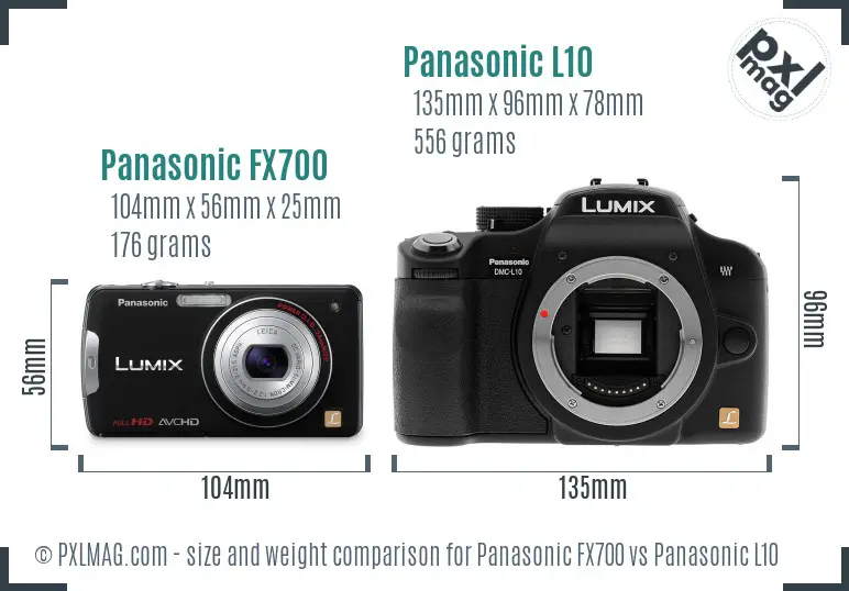 Panasonic FX700 vs Panasonic L10 size comparison