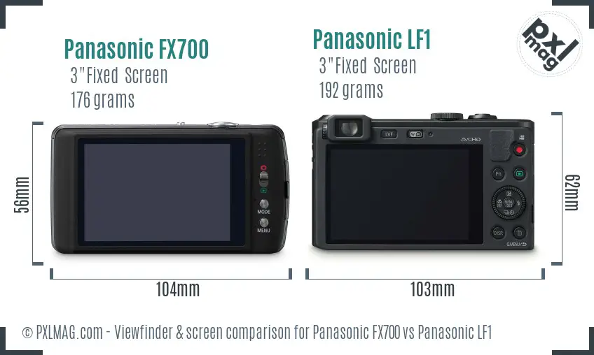 Panasonic FX700 vs Panasonic LF1 Screen and Viewfinder comparison