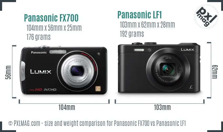 Panasonic FX700 vs Panasonic LF1 size comparison