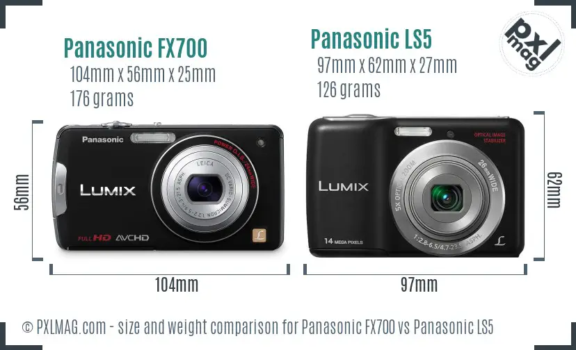Panasonic FX700 vs Panasonic LS5 size comparison