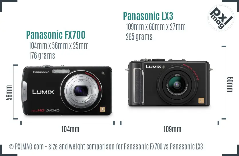 Panasonic FX700 vs Panasonic LX3 size comparison