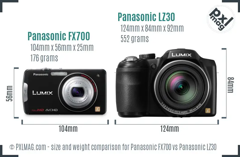 Panasonic FX700 vs Panasonic LZ30 size comparison