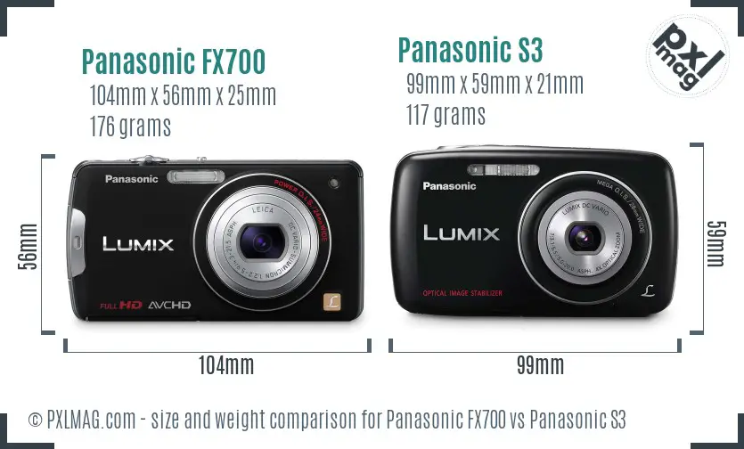 Panasonic FX700 vs Panasonic S3 size comparison