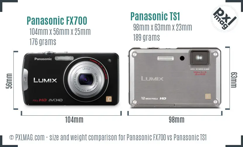Panasonic FX700 vs Panasonic TS1 size comparison