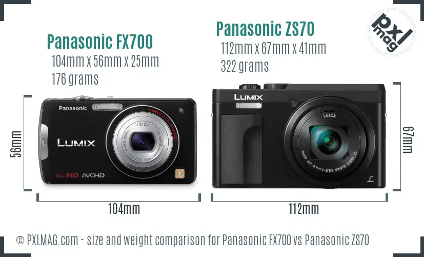 Panasonic FX700 vs Panasonic ZS70 size comparison