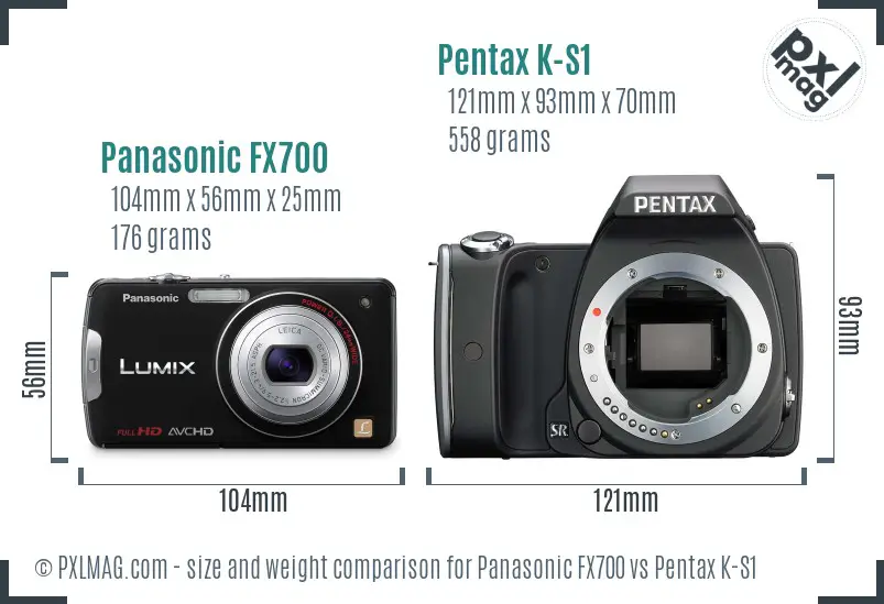 Panasonic FX700 vs Pentax K-S1 size comparison