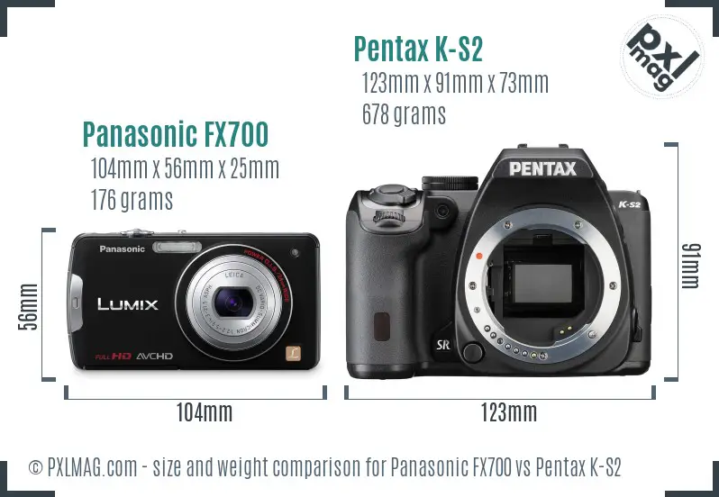Panasonic FX700 vs Pentax K-S2 size comparison