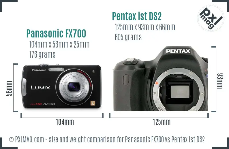 Panasonic FX700 vs Pentax ist DS2 size comparison