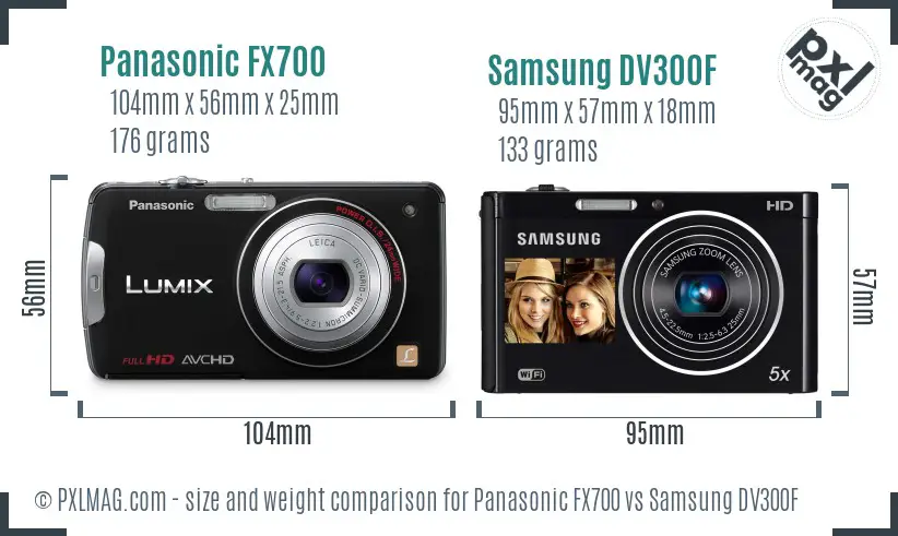 Panasonic FX700 vs Samsung DV300F size comparison Panasonic FX700 vs Samsung DV300F size comparison