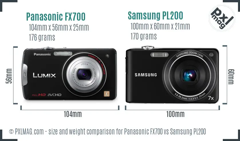 Panasonic FX700 vs Samsung PL200 size comparison