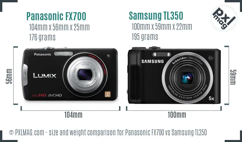 Panasonic FX700 vs Samsung TL350 size comparison Panasonic FX700 vs Samsung TL350 size comparison