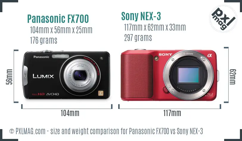 Panasonic FX700 vs Sony NEX-3 size comparison Panasonic FX700 vs Sony NEX-3 size comparison