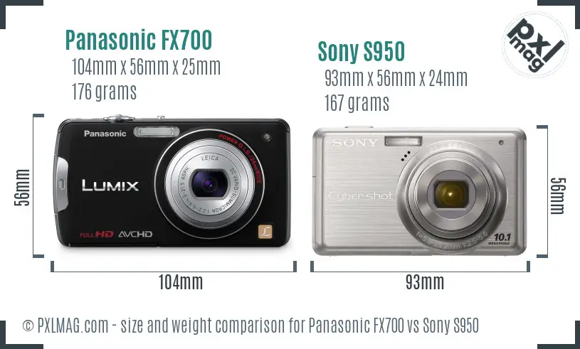 Panasonic FX700 vs Sony S950 size comparison Panasonic FX700 vs Sony S950 size comparison