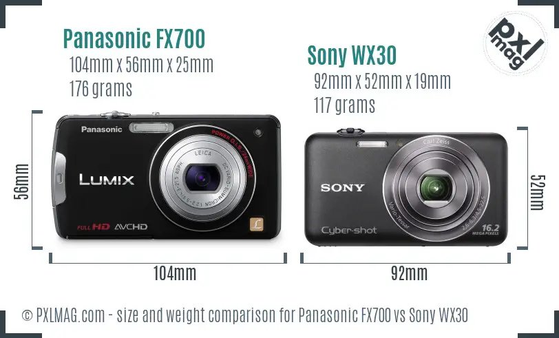 Panasonic FX700 vs Sony WX30 size comparison Panasonic FX700 vs Sony WX30 size comparison