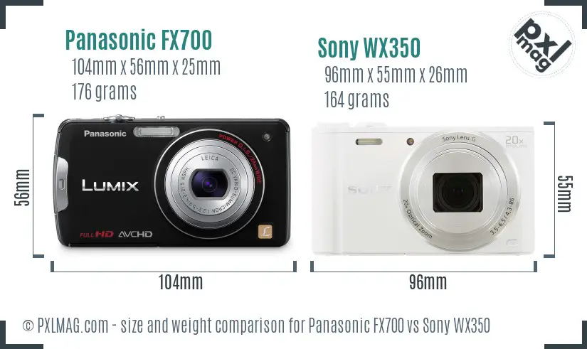 Panasonic FX700 vs Sony WX350 size comparison Panasonic FX700 vs Sony WX350 size comparison