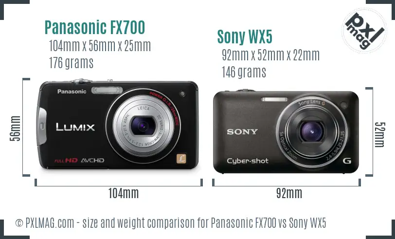 Panasonic FX700 vs Sony WX5 size comparison