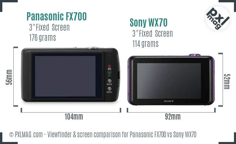 Panasonic FX700 vs Sony WX70 Screen and Viewfinder comparison Panasonic FX700 vs Sony WX70 Screen and Viewfinder comparison