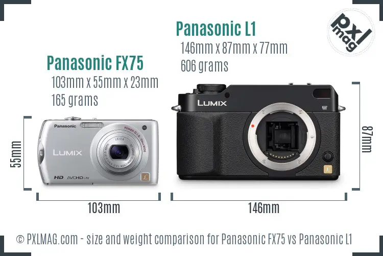 Panasonic FX75 vs Panasonic L1 size comparison