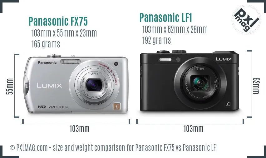 Panasonic FX75 vs Panasonic LF1 size comparison