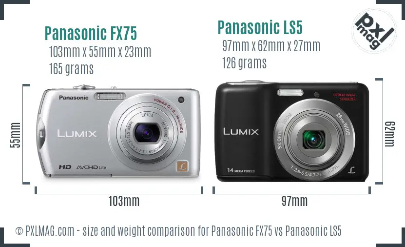 Panasonic FX75 vs Panasonic LS5 size comparison