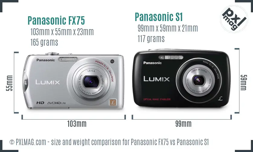 Panasonic FX75 vs Panasonic S1 size comparison
