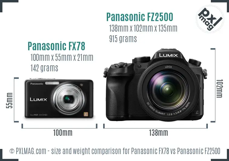 Panasonic FX78 vs Panasonic FZ2500 size comparison