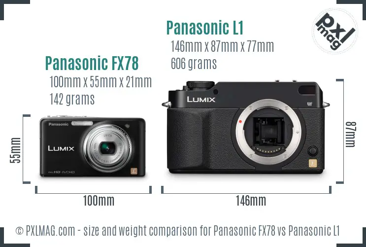 Panasonic FX78 vs Panasonic L1 size comparison