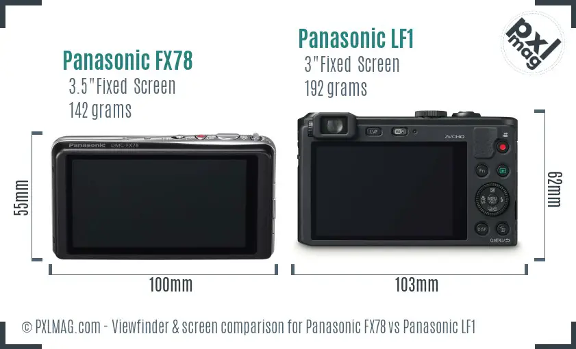 Panasonic FX78 vs Panasonic LF1 Screen and Viewfinder comparison