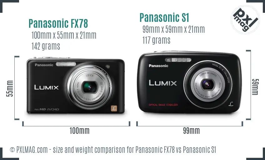 Panasonic FX78 vs Panasonic S1 size comparison