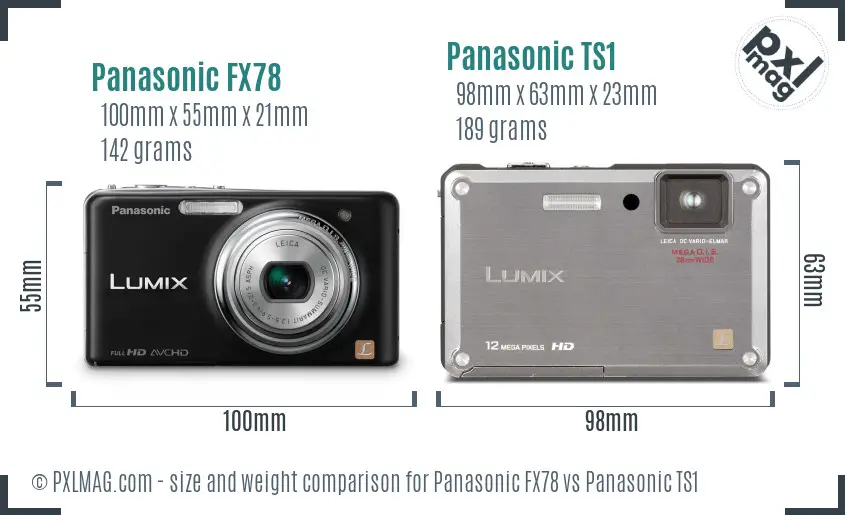 Panasonic FX78 vs Panasonic TS1 size comparison