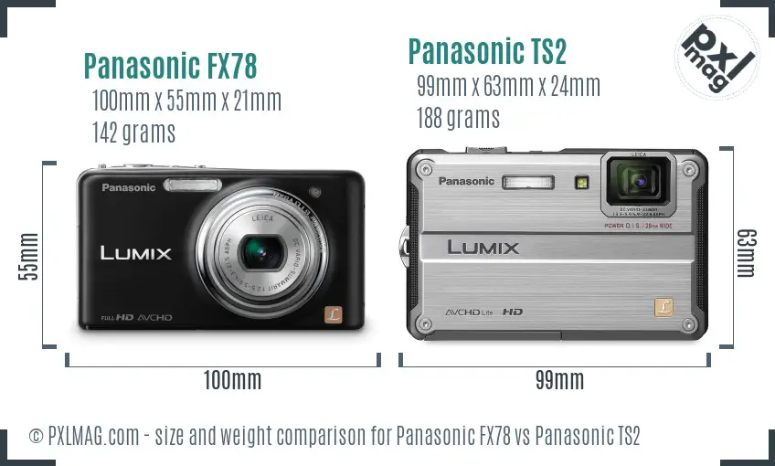 Panasonic FX78 vs Panasonic TS2 size comparison