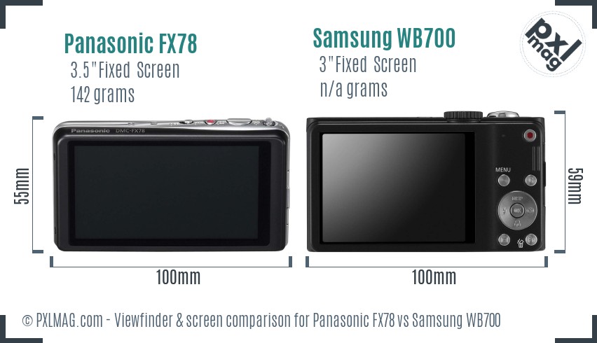 Panasonic FX78 vs Samsung WB700 Screen and Viewfinder comparison