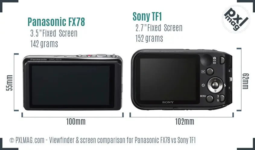 Panasonic FX78 vs Sony TF1 Screen and Viewfinder comparison