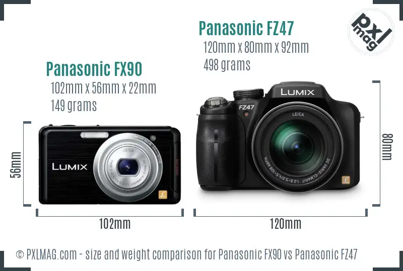 Panasonic FX90 vs Panasonic FZ47 size comparison