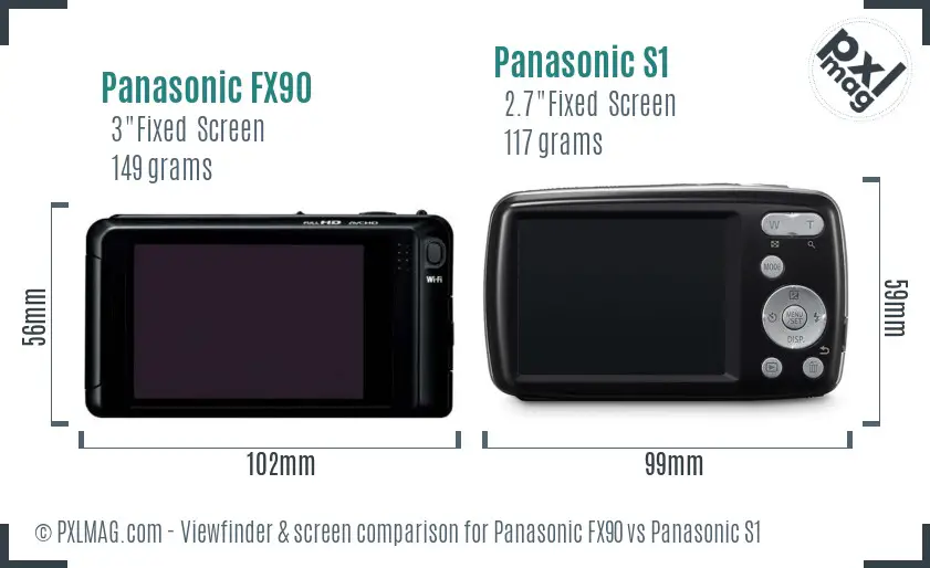 Panasonic FX90 vs Panasonic S1 Screen and Viewfinder comparison