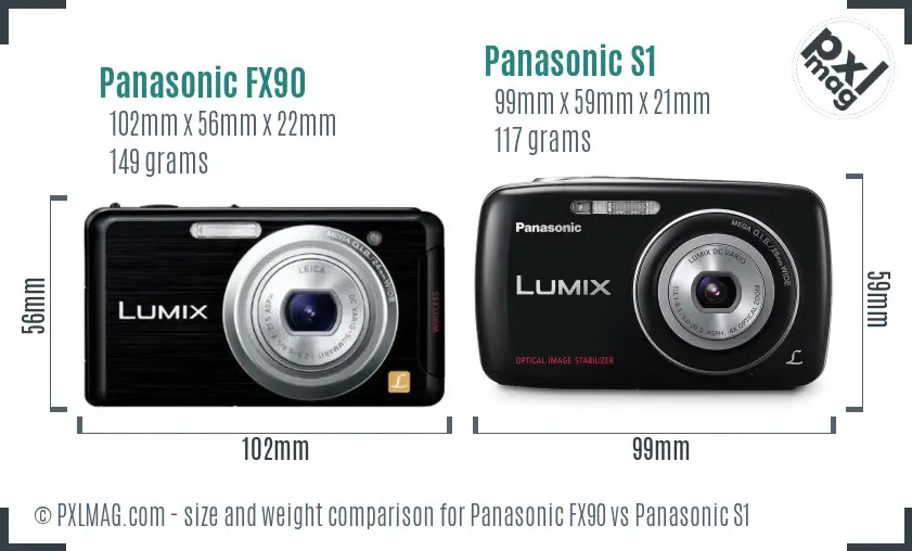 Panasonic FX90 vs Panasonic S1 size comparison