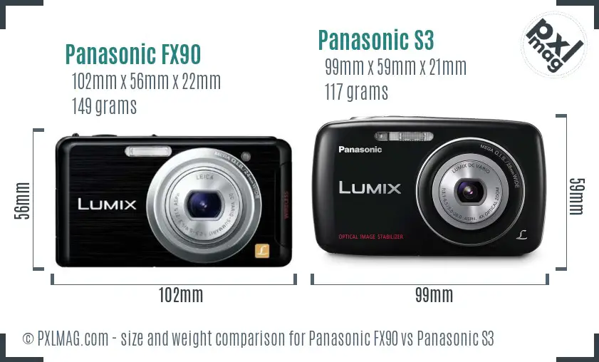 Panasonic FX90 vs Panasonic S3 size comparison