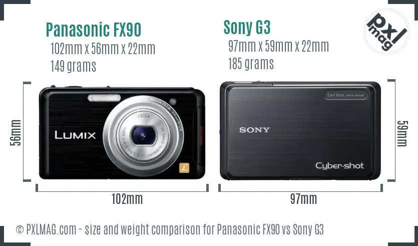 Panasonic FX90 vs Sony G3 size comparison Panasonic FX90 vs Sony G3 size comparison